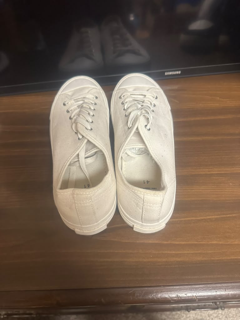 No. 6 White Canvas Sneakers - Size 41